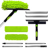 Window Squeegee Cleaner Tool, 67inch 2in1 Rotatable Window Cleaning Kit with Stainless Steel Splicing Pole Streak Free Squeegee &
