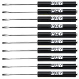 PQY 10Pcs Mini Pocket Screwdriver with Clip Magnetic Slotted Small Screw Drivers with Flat Head for Mechanical, Electrician (bla