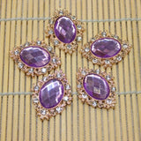 ATORSE 4x10pcs Rhinestone Flat Back Beads Button Scrapbook Embellishment Purple