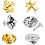 JANYUN 120 Pairs Butterfly Clutch Tie Tacks Pin Back Metal Locking Replacement with 4mm Blank Pins for Craft Making (4mm, Silver