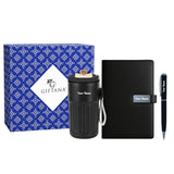 Giftana 3 In 1 Personalized Diary With Pen, Led Temperature Display Coffee Tumbler 420Ml Gift Set For Men And Women, Customized 