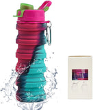 URM Enterprises Adjustable Flexible Collapsible Silicone Sports, Trekking, Cycling, Gym, School Water Bottle Expandable and Fold