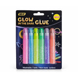 ART RANGER M.Y Glow in the Dark Glue Pens (6Pack, 6ml Each) Washable, NonToxic Neon Glitter Glue for Kids Slime, Constellati