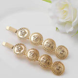 Yalice Coin Bobby Pins Barrettes Bride Hair Clips Wedding Hair Accessories for Women 2Pcs (Gold)