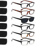 Kerecsen 6-Pack Reading Glasses Blue Light Blocking,Spring Hinge Readers for Men Women,Computer Eyeglasses (6 Mix Color 1 Grey l
