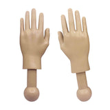 Tiny Hands 4.5-Inch Novelty Toys | Beige Left and Right Hands | Plastic Hand Puppets with Holding Sticks | Funny Gag Gifts, Figu