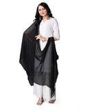 Ebadat Lightweight Chiffon Scarf Black For Women | Elegant Dupatta Style Wrap | Soft, Breathable & Stylish For All Occasions