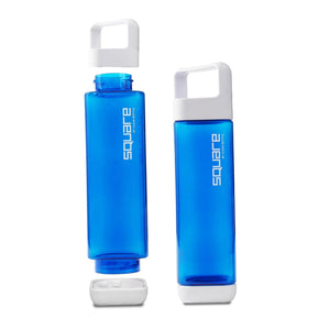 Square Water Bottle Leak Proof 25oz | Easy Clean Water Bottle |Tritan Square Water Bottle | Travel Water Bottles with Carabiner 