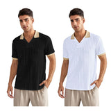 Toplot Polo T Shirt For Men || Men Casual T-Shirt || Polo For Man || Jacquard || Contrast Collar And Cuff || Value Pack (V-Jqrd-Solid-Polo-5245-Black-White-L),Black-White,,B0FD9N7CKH