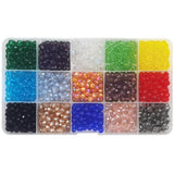 INSPIRELLE 1200pcs 6mm Multicolor Transparent Rondelle Glass Beads for Jewelry Making Faceted Briolette Shape Crytal Spacer Bead