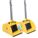Commercial Broom and Dustpan Set, Jumbo Lobby Debris Dustpan (14inch*14inch), Heavy Duty Broom (14inch Width),for Indoor and Out