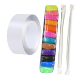 ATORSE Nano Tape Waterproof Heavy Duty Removable with Straws and Clay for DIY Craft 1mm 100cm