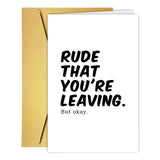 RUALOVE Congrats On New Job Card, Funny Coworker Leaving Gifts for Women Men, Goodbye Cards, Going Away Gifts, Farewell Cards Go