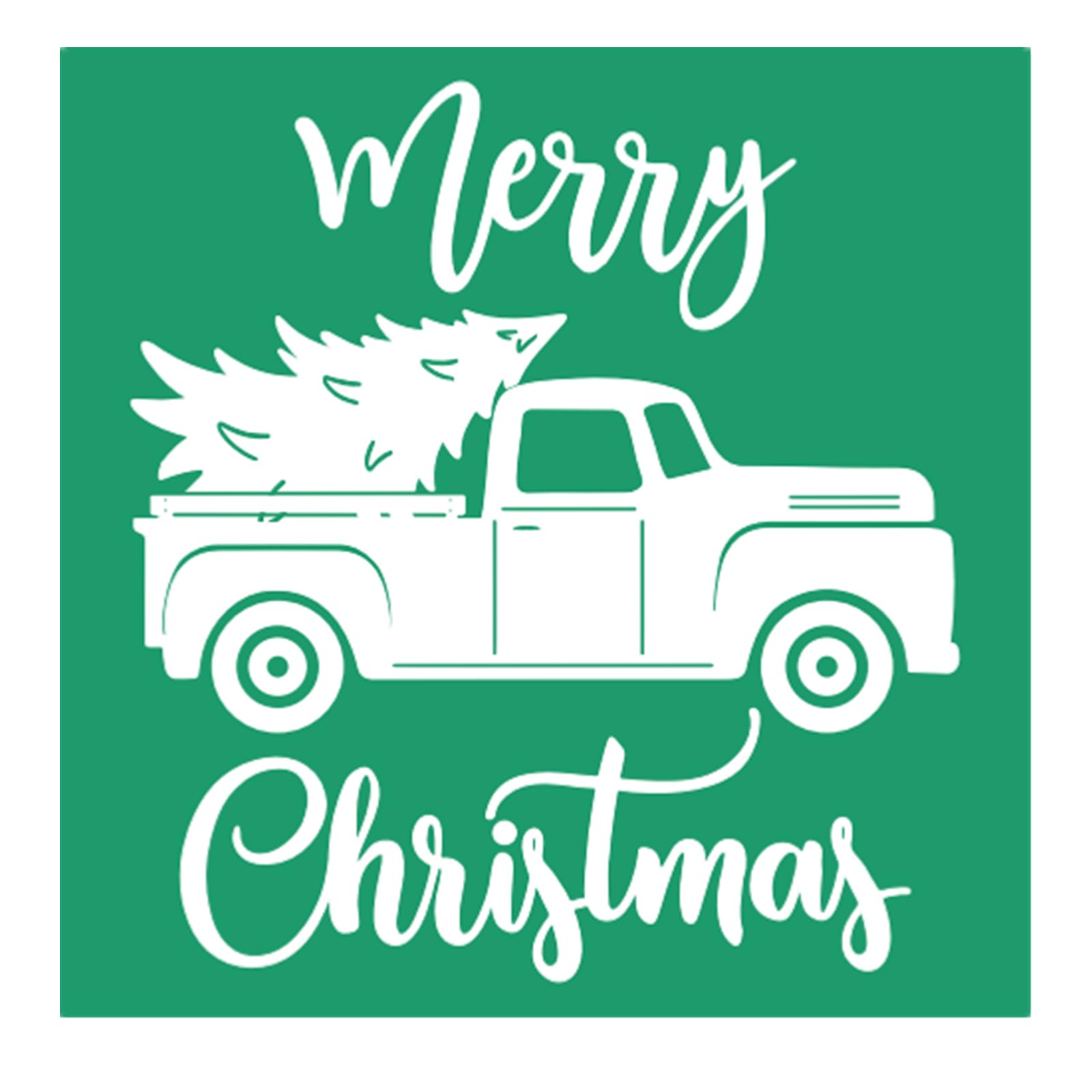 Self Adhesive Silk Screen Stencils Merry Christmas Truck Tree Winter Silk Screen Transfer Reusable Mesh Stencils for Painting on