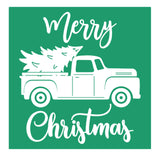 Self Adhesive Silk Screen Stencils Merry Christmas Truck Tree Winter Silk Screen Transfer Reusable Mesh Stencils for Painting on