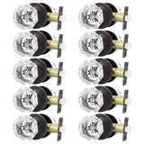 Orger 10 Pack Glass Door Knobs with Oil Rubbed Bronze Rosette, Bath/Bed Door Knobs for Privacy Use, Keyless Interior Door Handle