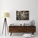 Young Buddhist Monk Praying, Thailand (Sepia)-Paper Art-42,,X32,,