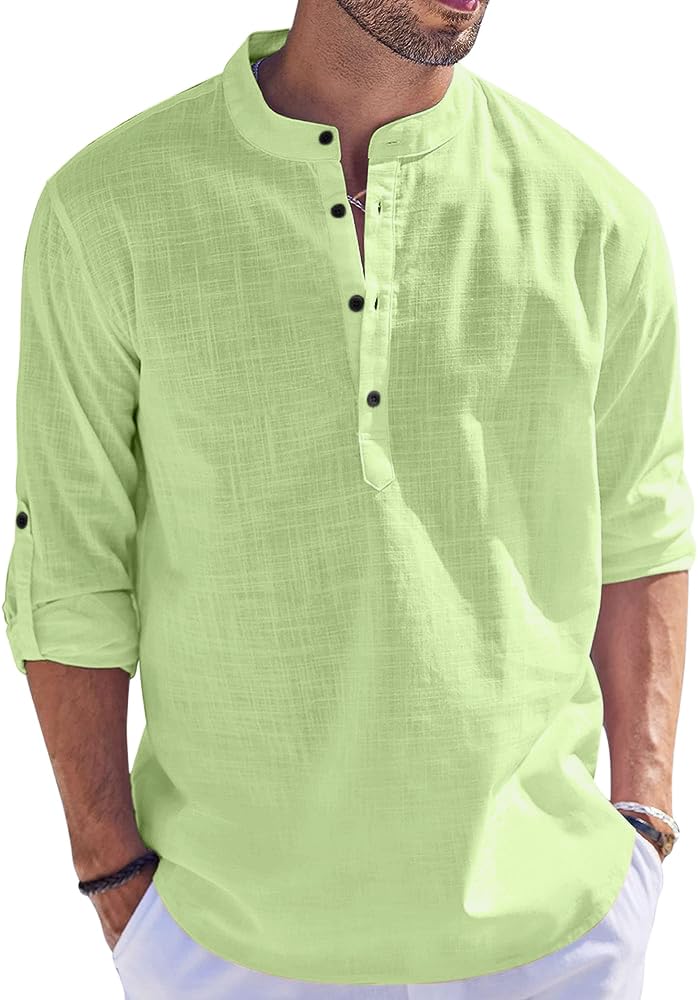 Bellstone Men'S Cotton Blend Solid Regular Fit Kurta (Kurta1500_Single_Light Green_Xl