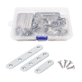 Jarshtime Mending Plate 35 PCS Stainless Steel Straight Joining Brace Bracket with Screws 2 in 3 in 4 in Furniture Flat Repairin