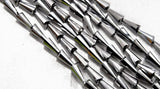 The Design Cart Silver Metallic Pencil Shaped Crystal Bead (4 mm * 8 mm) 1 String for Jewellery Making, Beading, Arts and Crafts