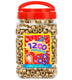 Praisebank Pony Beads, 1200pcs 6x9mm, Wholesale Beads, Bracelets Jewelry Making, Arts & Crafts(Golden)