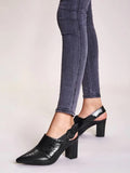 Shoetopia Croco Print Stylish Pointed Toe Black Pumps For Women & Girls /Uk5,Black,5,B0BYP48XTL