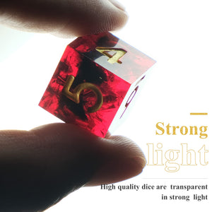YEMEKO Sharp Edge DND Dice Set Handmade 7 Accessories Dice for Dungeons and Dragons TTRPG Games, Multi-Sided RPG Polyhedral Resi