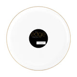PLASTICPRO [30 Pack 10.7''] White Plastic Party Plates With Gold Rim Edge Collection Premium heavyweight Elegant Disposable Tabl