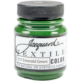 Jacquard Textile Color Emerald Green - Permanent Fabric Paint for Clothes, Furniture Upholstery, Shoes or Tote Bags - Indoor & O