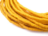 The Bead Chest Ghana Sandcast Beads - Full Strand of African Powder Glass Beads (3mm, Amber Orange) - Single 26 Strand