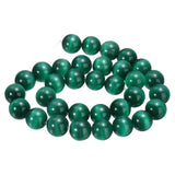 HARFINGTON 32pcs Grass Green Cat's Eye Stone Beads 12mm Round Smooth Gemstone Crystal Loose Bead for Jewelry Making Bracelets Ne