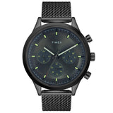 Timex Analog Watch For Man With Grey Round Dial & Black Stainless Steel Mesh Bracelet Band Water Resistant Men'S Wrist Watches -