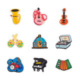 9Pcs Silicone Focal Beads - Musical Instrument & Phonograph Silicone Spacer Beads - DIY Key Chain Lanyard Jewelry Making