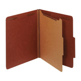 Office Depot Classification Folders, 1 3/4in. Expansion, Letter Size, 1 Divider, 60% Recycled, Red, Pack of 5, OM01729