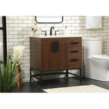 Elegant Decor Indoor Modern Under Sink Bathroom Fixtures Storage Organizer Cabinet 42 Inch Single Bathroom Vanity - White With B