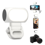 Magnetic Fill Light with Phone Clip & Cold Shoe Mount - USB-C Rechargeable, 3 Light Modes, 10 Brightness Levels, Mini Magnetic V