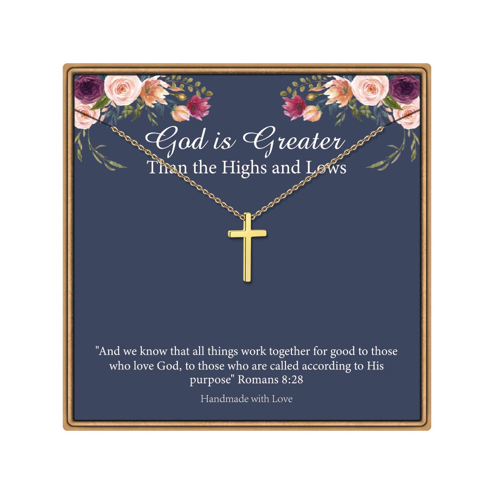IEFLIFE Christian Gifts for Women, Baptism Gifts, Confirmation Gifts, First Communion Gifts | Cross Necklaces for Women