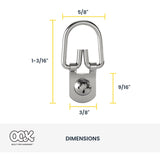 Ook 533830 D-Ring Mirror Hangers, Picture Hangers, Readyscrew, Steel, Zinc Plated, 20Lbs (3 Set)