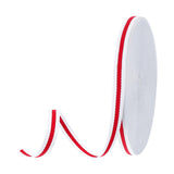 PATIKIL 3/8 White Red Striped Grosgrain Ribbon, 25 Yard Polyester Fabric Stripe Craft Ribbon Double Faced Design for Bow Gift Wr