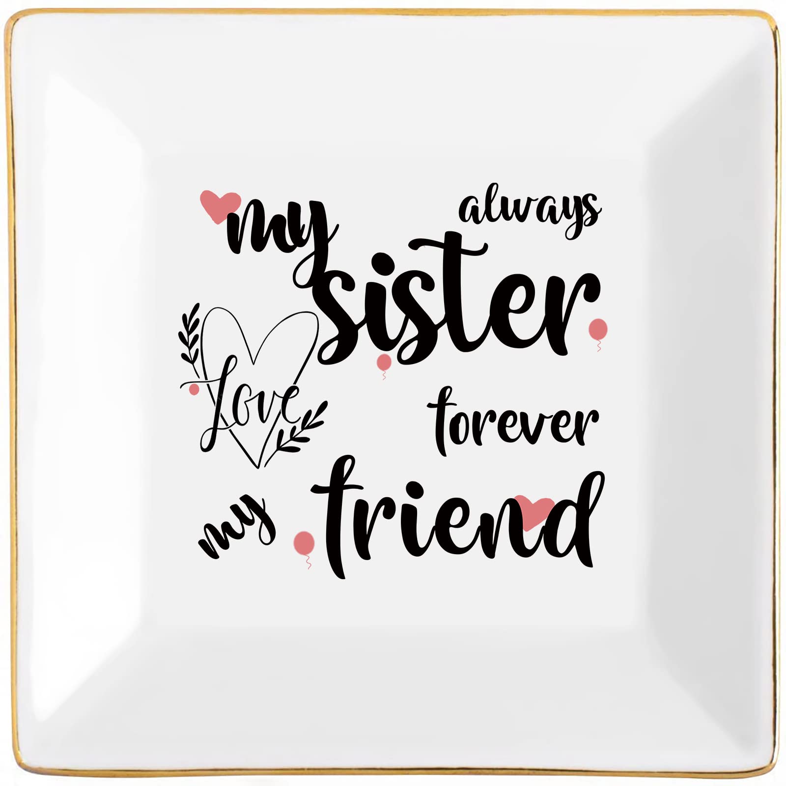 Sisters Gifts from Sister in Law Happy Birthday Gift for Women Funny Big Brother Little Ceramic Small Jewelry Dish Unique Trinke