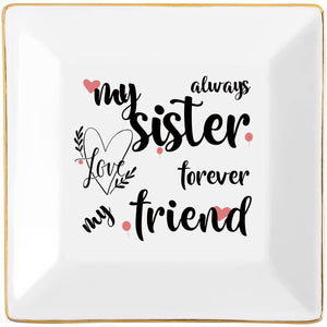 Sisters Gifts from Sister in Law Happy Birthday Gift for Women Funny Big Brother Little Ceramic Small Jewelry Dish Unique Trinke