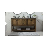 Elegant Decor Metropolis 60 Aluminum Mdf Double Bathroom Vanity In Driftwood