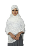 Avni N Anvi WomenS White Chikankari Embroidered Chiffon Dupatta Elegant Floral Design Lightweight Scarf & Stole For Ethnic Wea