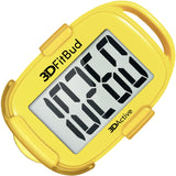 3DFitBud Simple Step Counter Walking 3D Pedometer from 3DActive with Clip & Lanyard - A420S - Yellow