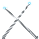 Gejoy 2 Piece Light up Wand Magic Wizard Wand Princess Fairy Wands Christmas Light Sound Toy Cosplay Props for Kids(Silver)