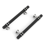 Coinkoly 10 Pack 5(128mm) Black and Silver Knurled Cabinet Handles Kitchen Matte Black Pulls for Cabinets Drawer Pulls Dresser H