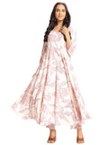 Gosriki Women'S Rayon Viscose Anarkali Printed Kurta With Pant (Rishiva Cream-Gs_M_Cream_Medium),Cream,,B0DT77Y881
