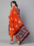 Gosriki Women'S Cotton Blend Printed Straight Kurta With Pant & Dupatta (Karka Op-Wine-Gs_L_Wine_Large),Wine,,B0CD7RZ8X4