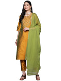 Libas Women's Silk Blend Kurta Sets (35146_Mustard