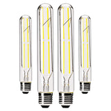 VCTC Lighting Dimmable T10 LED Bulbs,4000K Daylight White,6W Tubular Light Bulb, Edison LED Bulb 60 Watt Equivalent,E26 Medium B